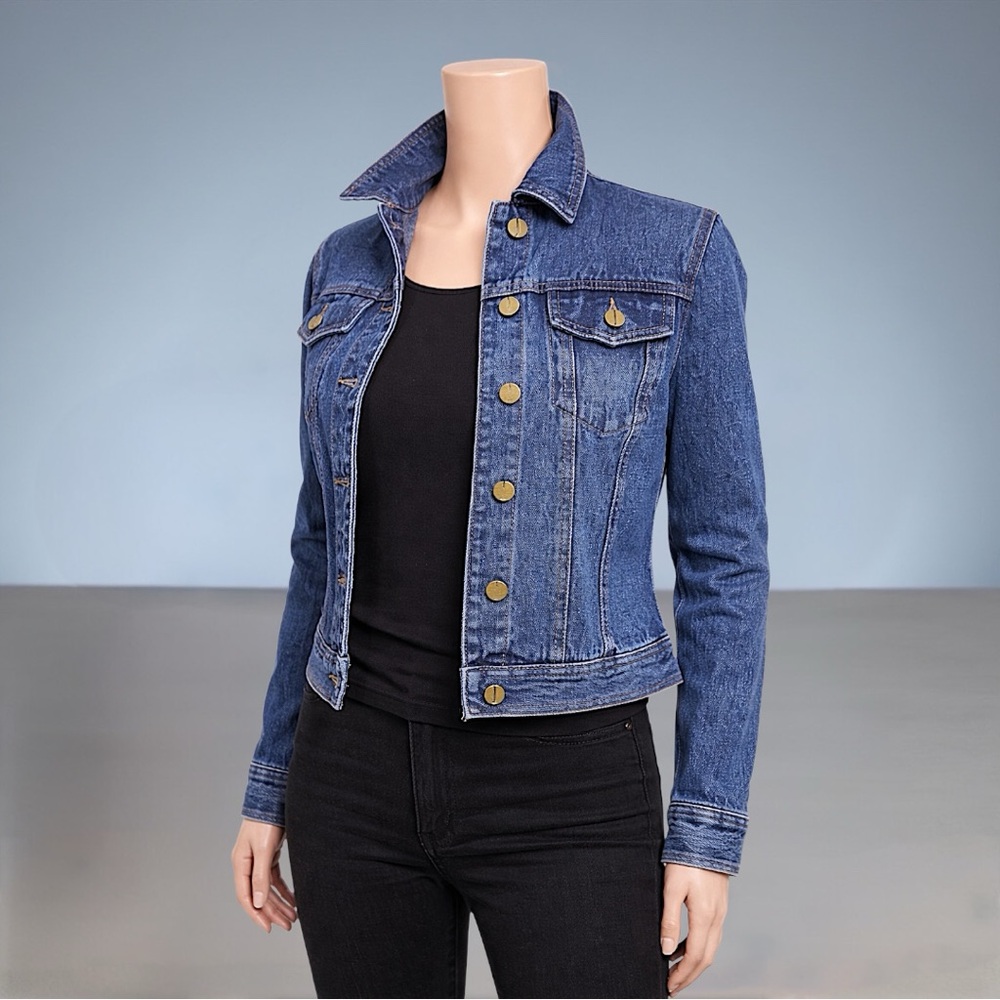 Jones New York Signature Madison Dark Wash Denim Jacket - Picture 6 of 10